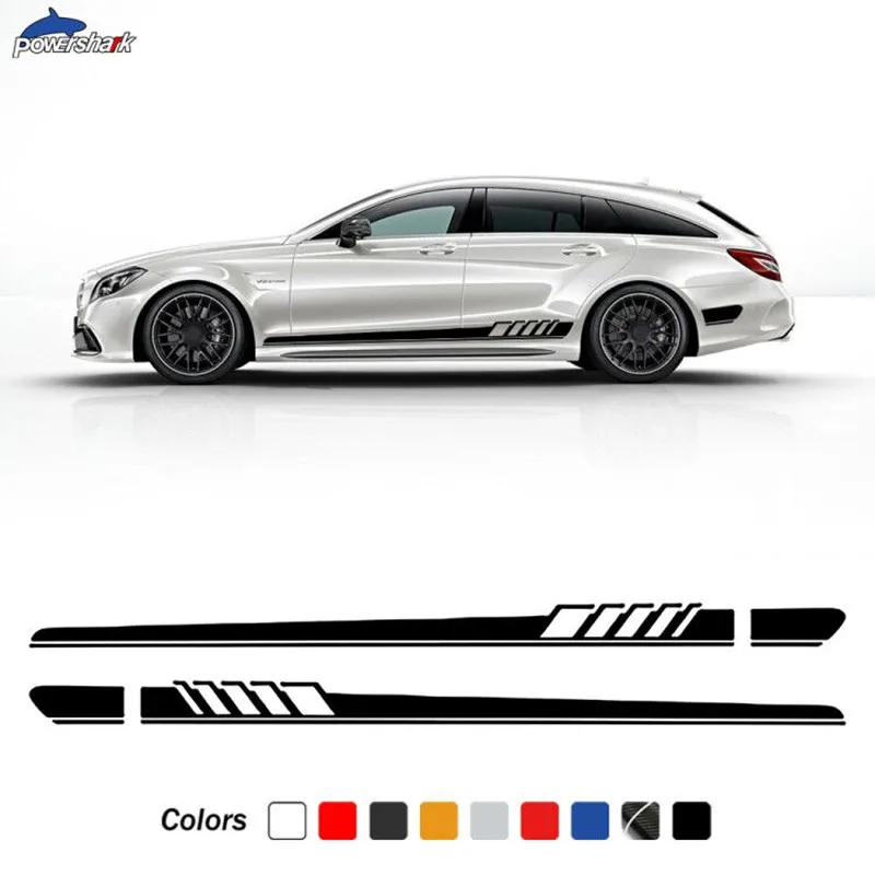 2 Pcs Edition 1 Door Side Stripes Skirt Sticker For Mercedes Benz CLS Class C257 C219 W219 C218 W218 X218 CLS63 AMG Accessories