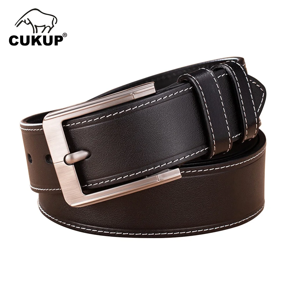 

CUKUP 2022 New Design Top Quality Cow Genuine Leather Male Casual Style Belts for Men Retro 3.8cm Width Jeans Accessories NCK112