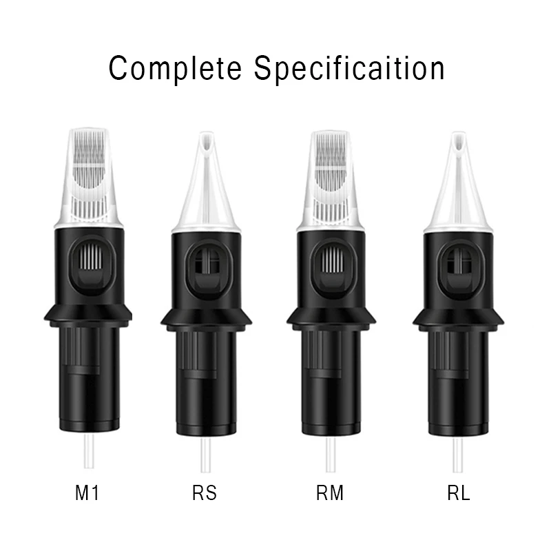 100/ 50 Buah Kartrid Jarum Tato Sekali Pakai Jarum Makeup Bibir Alis Semi Permanen Steril Jarum Pena Tato RL/M1/RM/RS