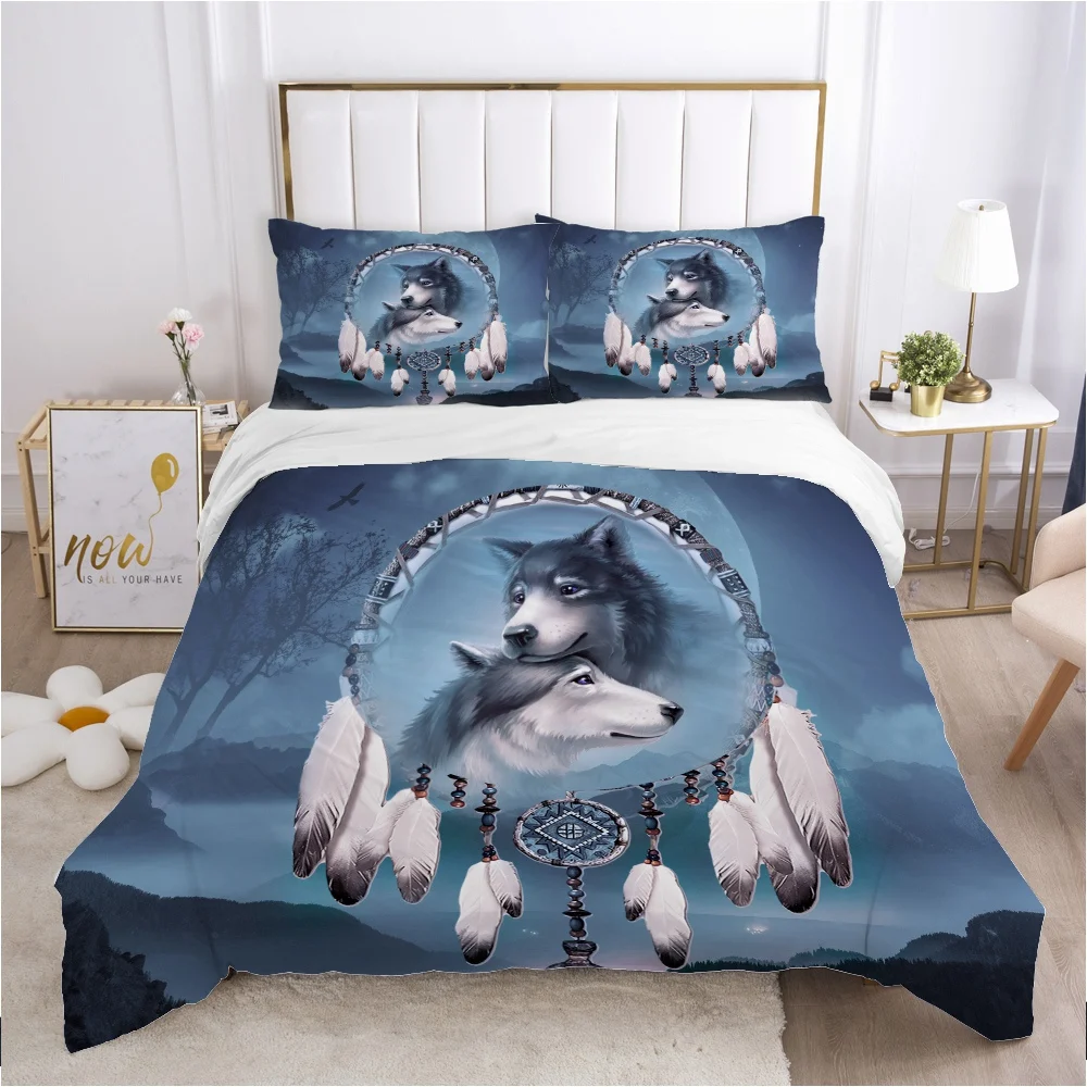 Dreamcatcher bedding set Queen King Full Double Duvet cover set pillow case Bed linens Quilt cover 240x220 200x200 wolf