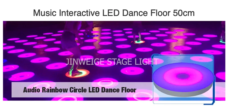 Music Interactive LED Interactive Sersor Dance Floor 50cmx50cm Waterproof Funny Piano Playing Round Dance Tiles Outdoor Square