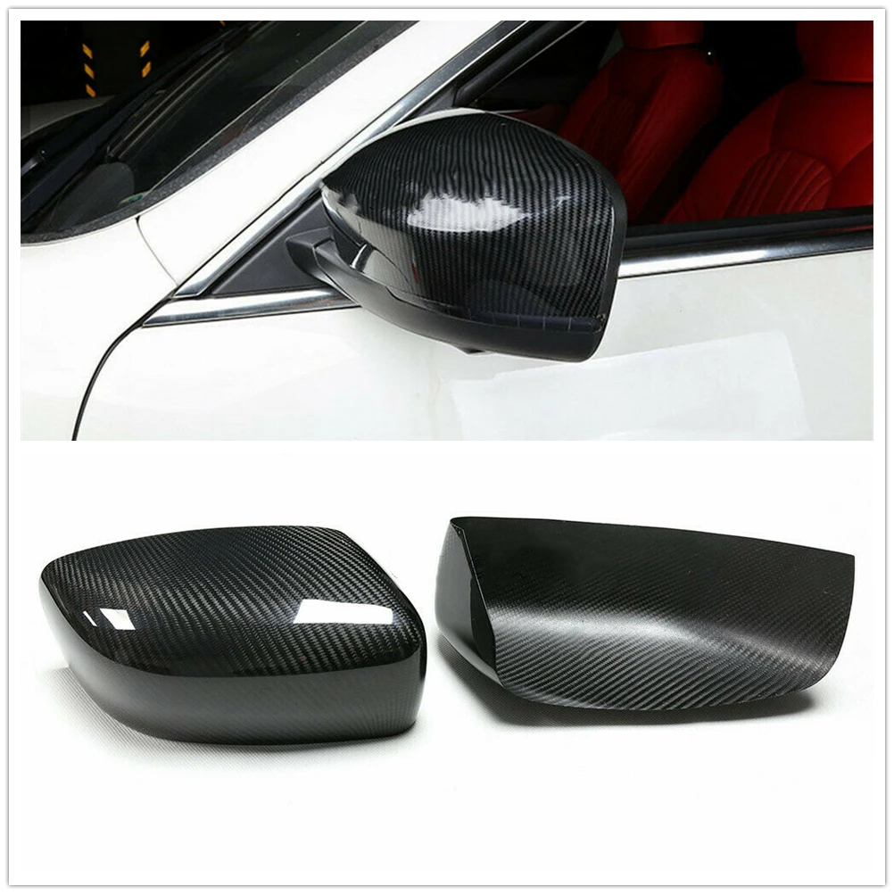 Mirror Cover For Maserati Ghibli Quattroporte Sedan 2013-2016 Carbon Fiber Exterior Side Reverse Cap Rearview Case Shell Add On