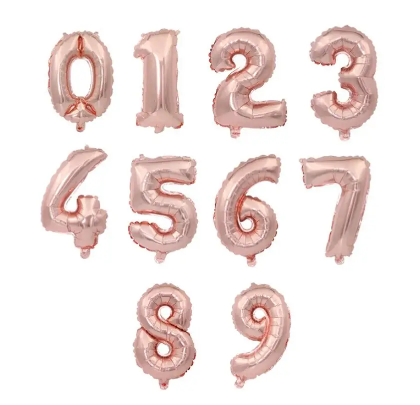 16 32 40 cal balony cyfry balon helowy folia srebrna róża złota cyfrowe Globos ślub dekoracja urodzinowa artykuły dla dzieci