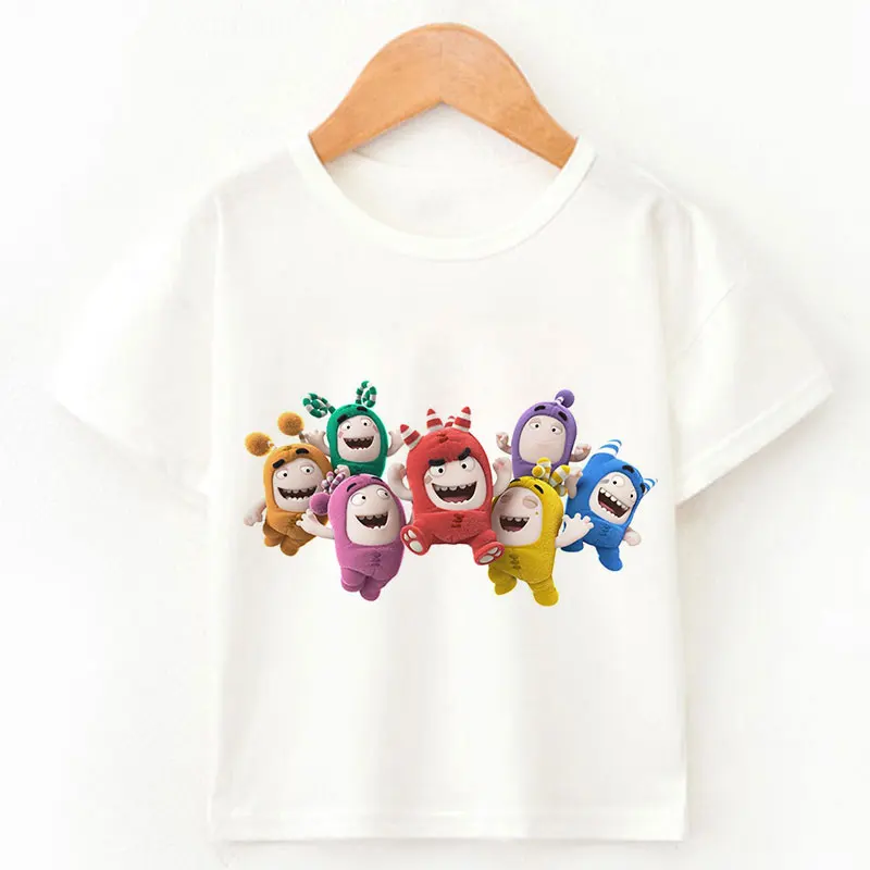 Children Cartoon Oddbods T-Shirt Girl Anime Top Boys 3-Color Clothing Kids Summer Breathable Tshirts Cute Baby Girls Clothes Tee