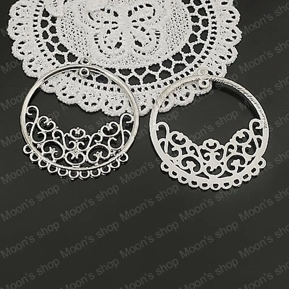 

Wholesale 48*43mm Imitation Rhodium Round Multi Hanging Holes Alloy Diy Earrings Findings 10 pieces (JM2394)