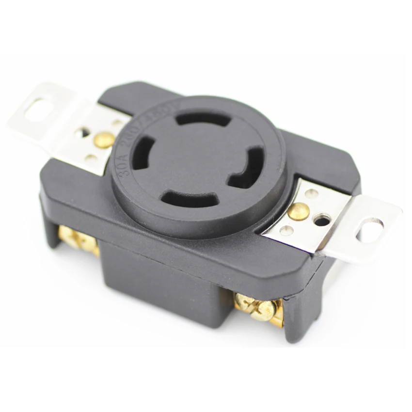 1 Stück Schwarz 30A 125V 250V NEMA L14-30P L14-30R Industrieller Drehverschluss-Stecker Verdrahtungsanschluss Steckverbinder Männlich Weiblich Buchse – Detail 14