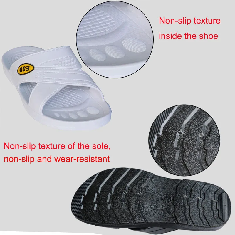 Anti-static Slippers Safety Shoes Men for Work Factory Electronic Workshop Women\'s Working Shoes Anti-skid Summer Sandals