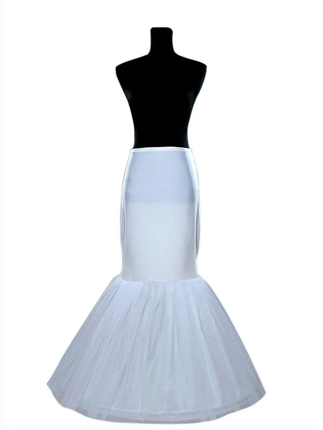 Eine Hoop Nylon Meerjungfrau Trompete Unterrock Kleid Halb Slip Stretchy Braut Party Hochzeit Petticoat