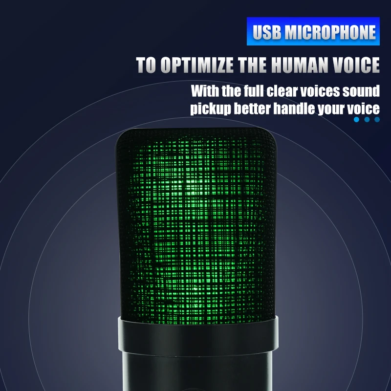 Professional USB capacitor microphone, suitable for notebook COMPUTER RGB color light microphone