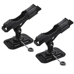 2Pcs/lot New 360 Degree Rotation Adjustable Fishing Rod Holder Mount Stand Bracket Holder for Kayak Canoe Boat Fishing Rod Base