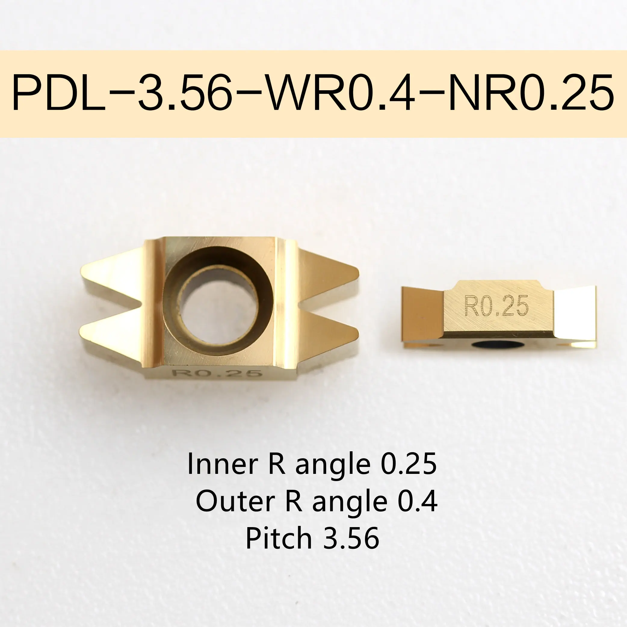 10 pz PDL-3.56-WR0.4-NR0.4 puleggia utensili per tornitura inserti in metallo duro inserti per tornio