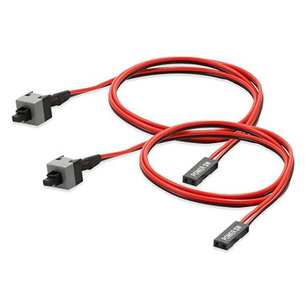 WSFS Hot 2 Pack 2 Pin SW PC Power Cable on/off Push Button ATX Computer Switch Wire 45cm