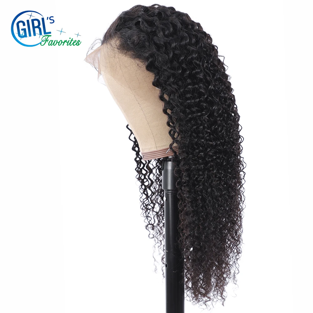 Peruvian Afro Kinky Curly Human Hair Wig 13x4 Hd Lace Frontal Wig 180 Density Natural Black 34 Inch Pre Plucked