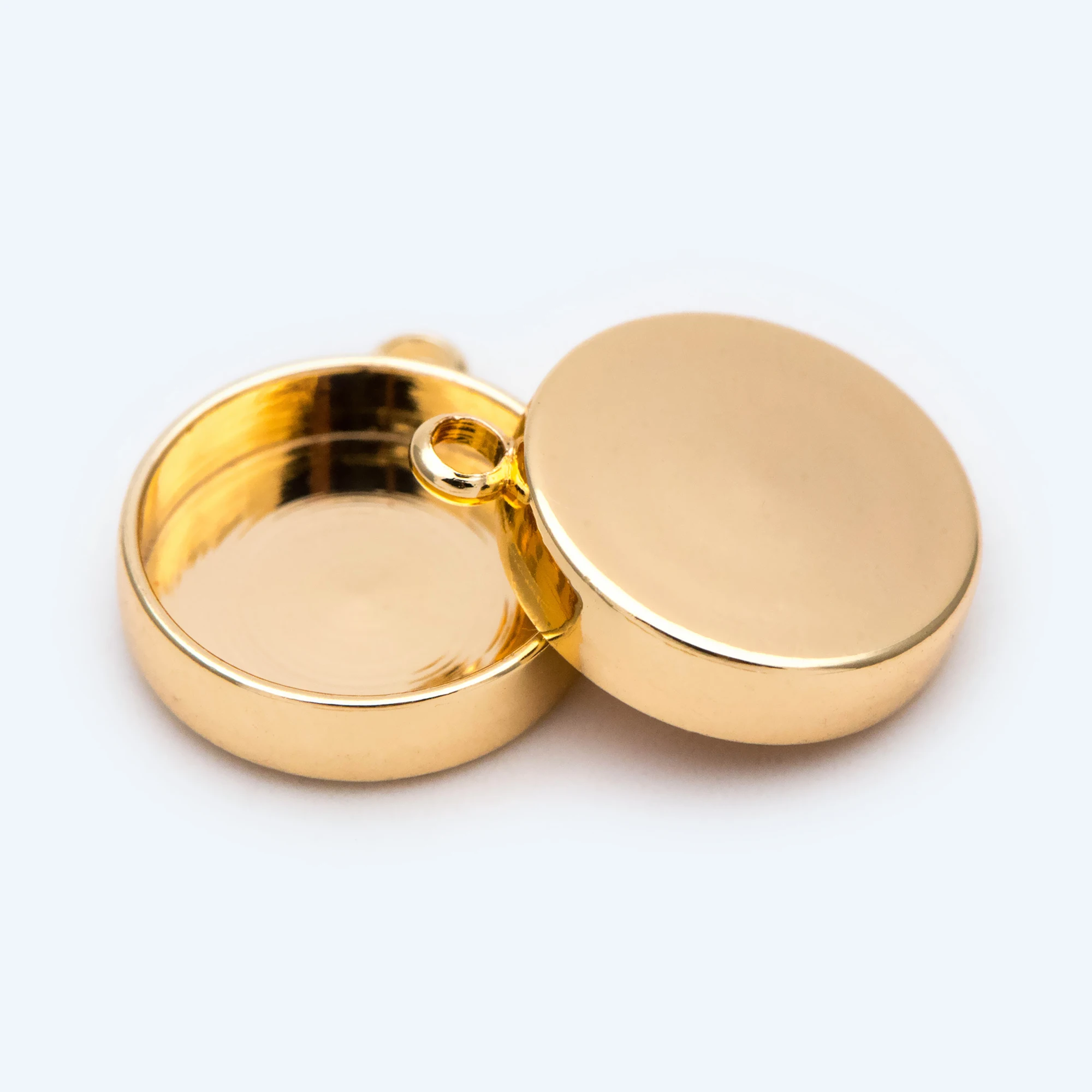 10Pcs Gold Bazel การตั้งค่ารอบเปล่า Charm จี้ภายใน8/ 10/ 12มม.ทองเหลืองชุบทองฐาน Cabochon (GB-1748)