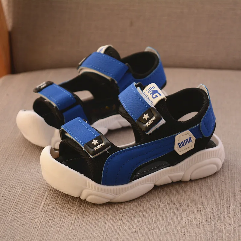 2021 Summer Children Shoes Boys Soft Soles Beach Shoes Male Baby Baotou Anti-kick Children\'s Sandals Summer Sandals