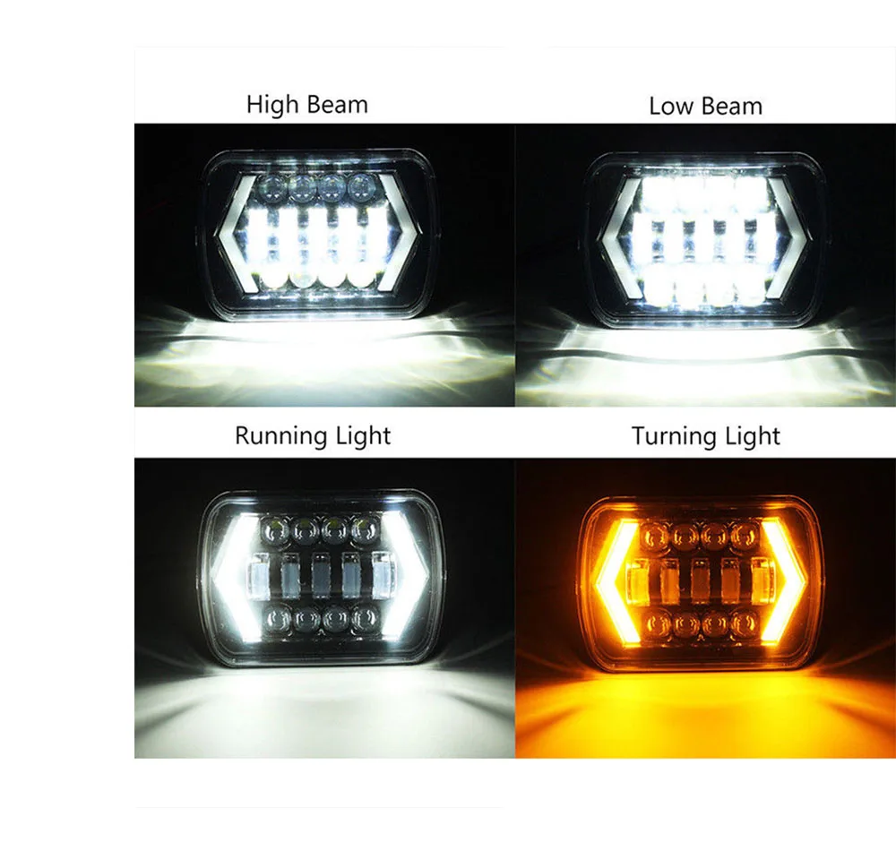 

5x7'' 6X7"Car LED Headlights Truck Boat Tractor Trailer Offroad Working Light for for Land Rover Def 90/110 Tdiender 90 1995