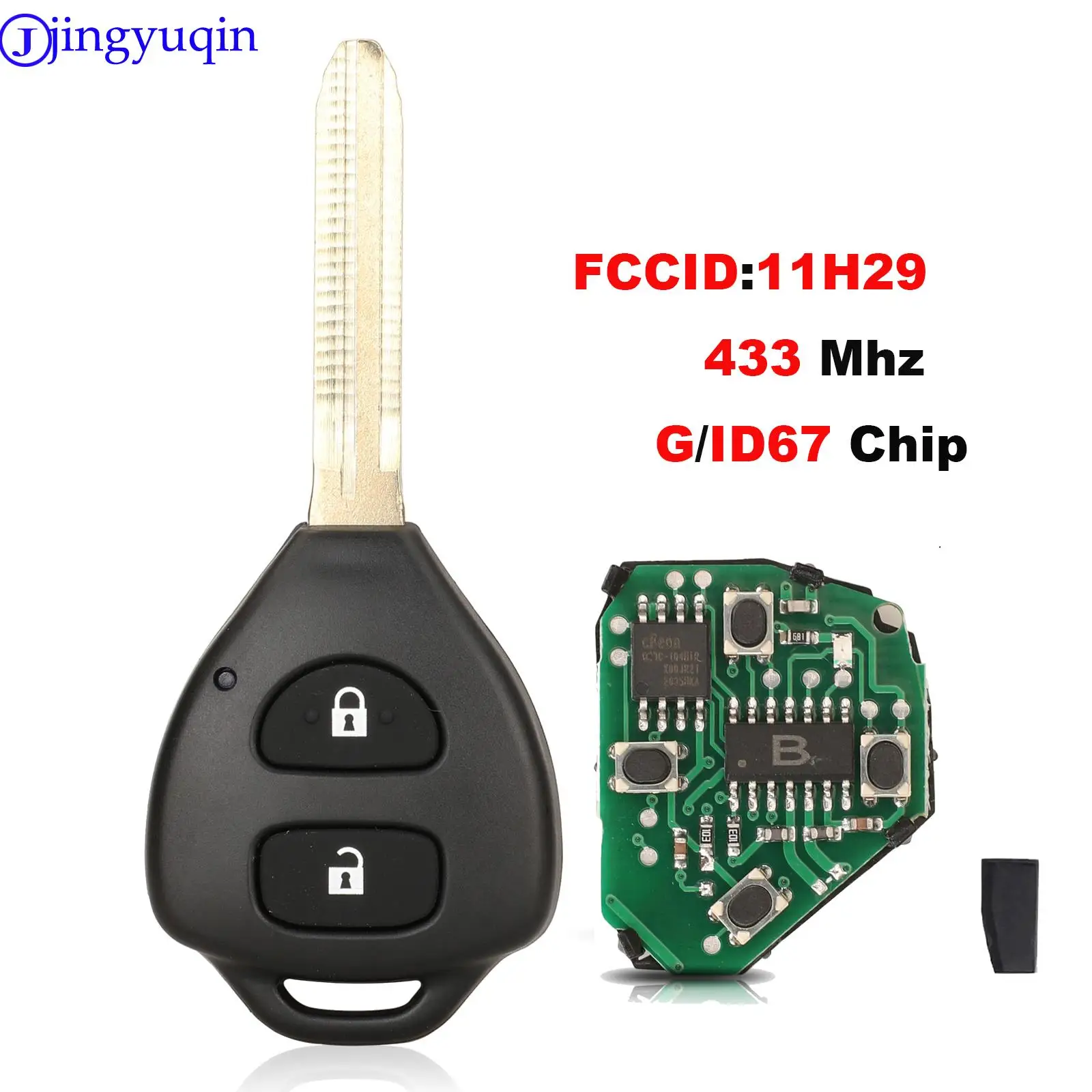 jingyuqin 2 B Remote Key Fob 433 Mhz with ID67/4G Chip For Toyota Camry Avalon Corolla Matrix RAV4 Venza Yaris