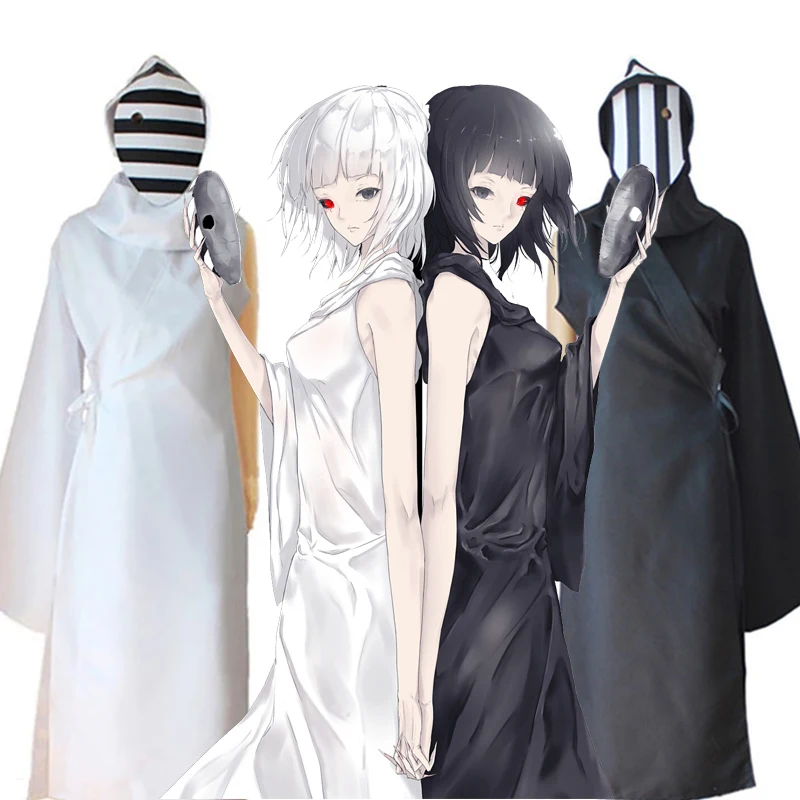 

Anime Tokyo Ghoul Cosplay Nashiro Kurona Yasuhisa Costume Women Mens Kurona White Halloween Carnival Party Cloak Mask