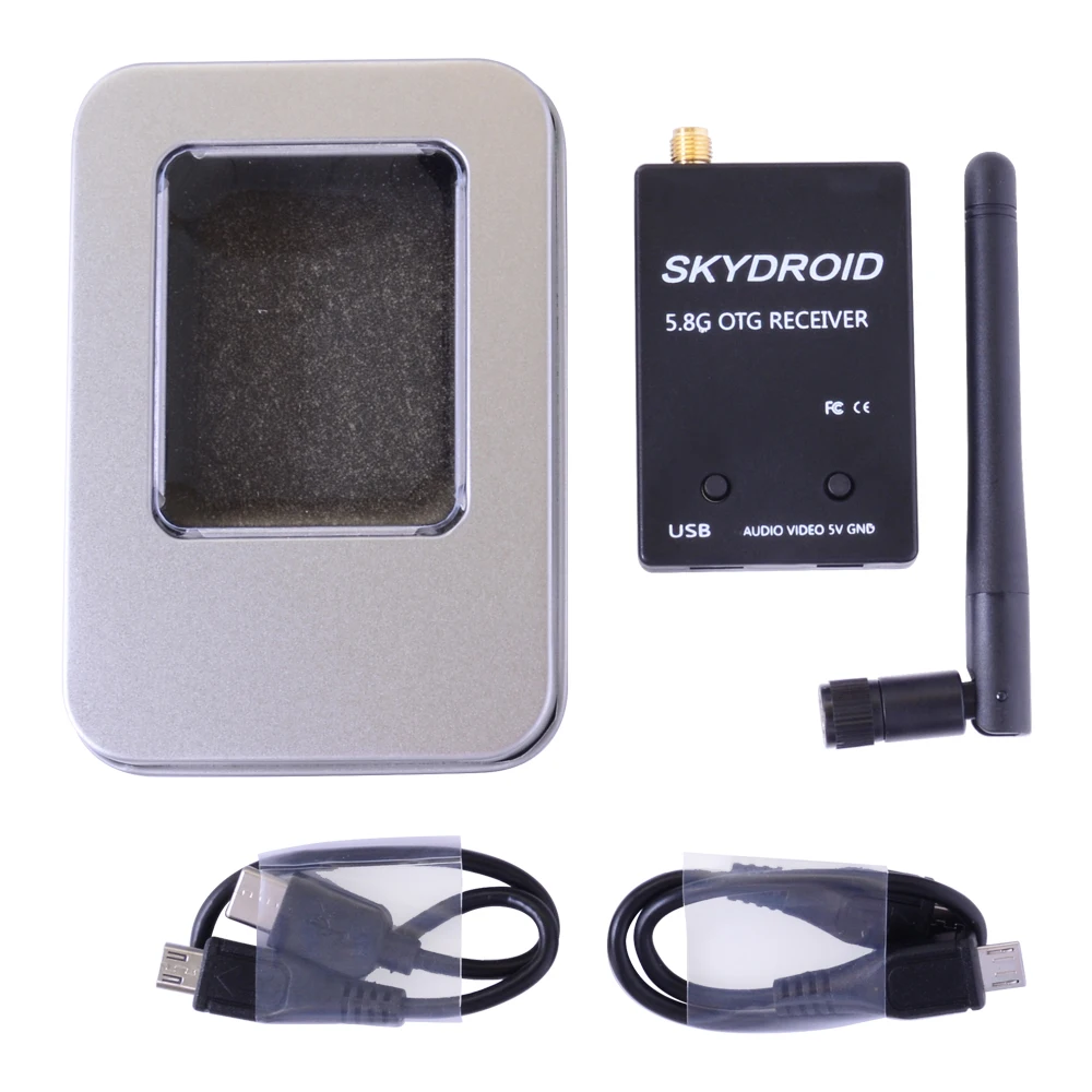 For Skydroid UVC Single Control Mini FPV Receiver OTG 5.8G 150CH Channel Video Transmission Downlink Audio For Android phone