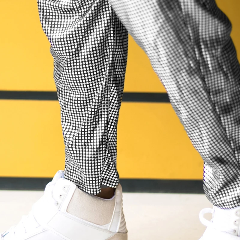 Shiny Mens Baggy Harem Pants Fashion Nightclub Stage Jazz Dance Costumes Singer Drop Crotch Pants Men Joggers Hip Hop Trousers