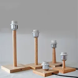 Soporte de Base de lámpara de madera maciza, enchufe cuadrado con interruptor de encendido/apagado para lámpara de mesa DIY, decoración de Base de soporte de lámpara Industrial para habitación