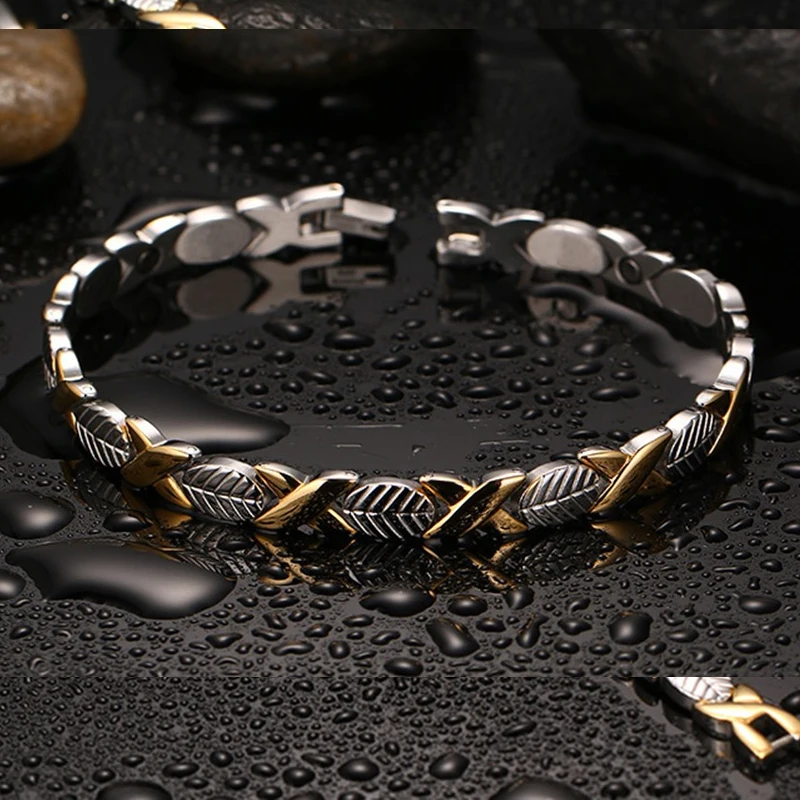 Vinterly Steel Magnetic Bracelet Benefits Arthritis Relief Energy Luxury Stainless Steel Bracelet Women 7mm Magnetic Therapy