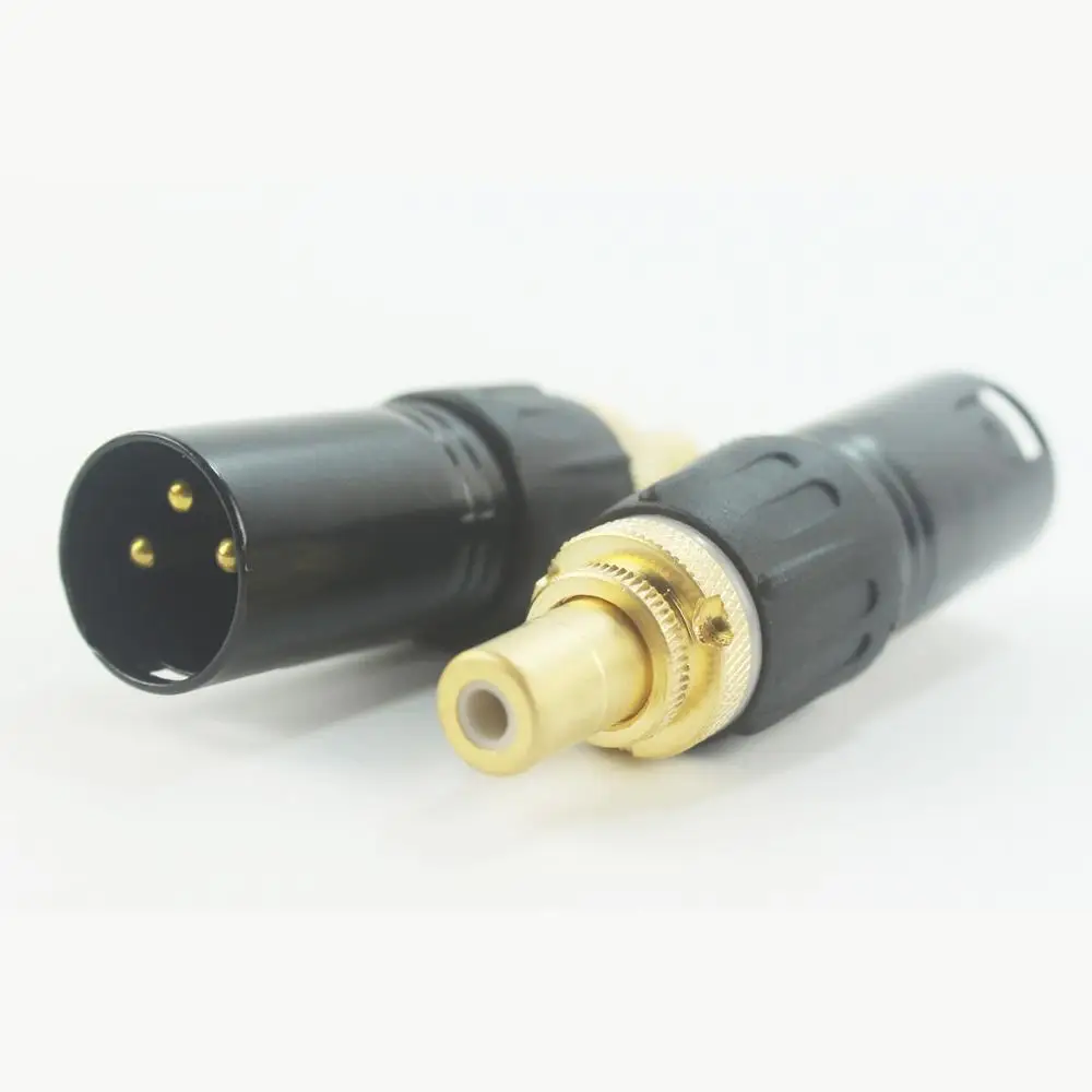 

XLR Male to RCA Female Socket Adapter Gold Balanced Cable Plug Phono (Pair)