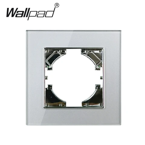 Wallpad Серебряное стекло электрические розетки и выключатели 220V