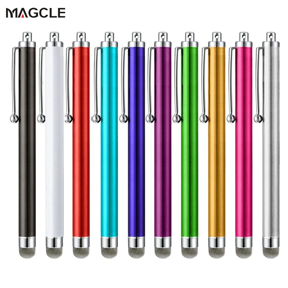 Uniwersalna siatka metalowa końcówka z mikrowłókna rysik do ekranu dotykowego pióro do iphone'a do Samsung Smart tablet z funkcją telefonu PC długopis stylus 10 sztuk/paczka