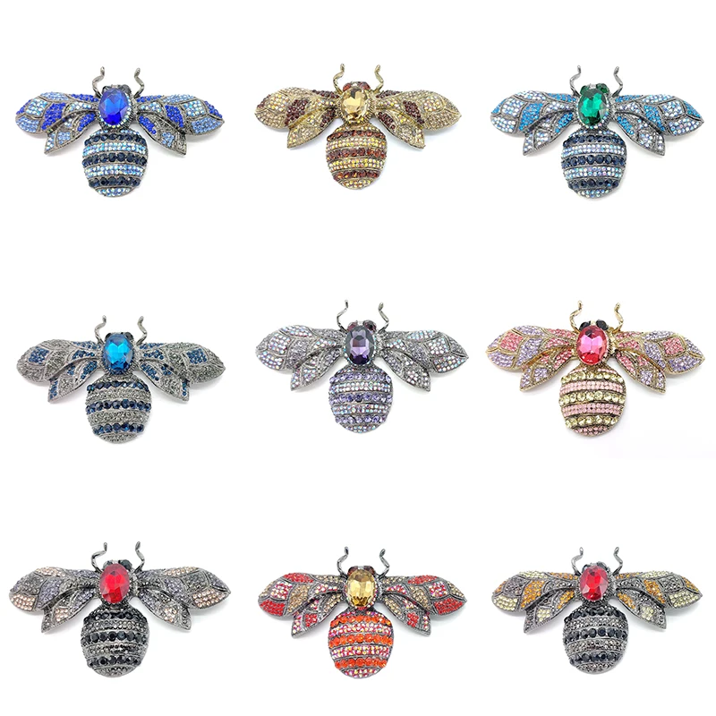 PD BROOCH Oversized Full Glass Bee Animal Super Multi-color Optional Clothing Accessories Wholesale Jewelry Gift