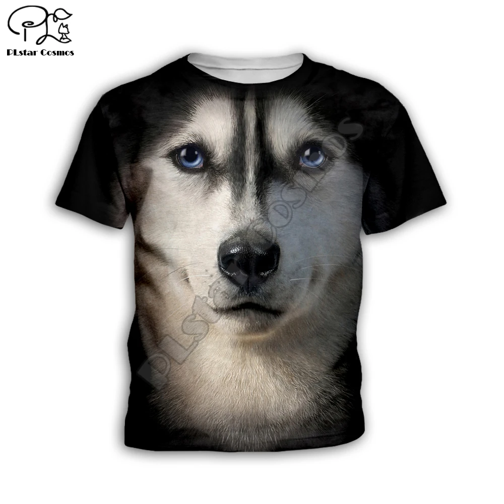 Camiseta de verano para niños, camiseta con estampado 3D de cara de perro de dibujos animados, ropa para niños, camisetas para bebés y niñas, camisetas de manga corta de mono