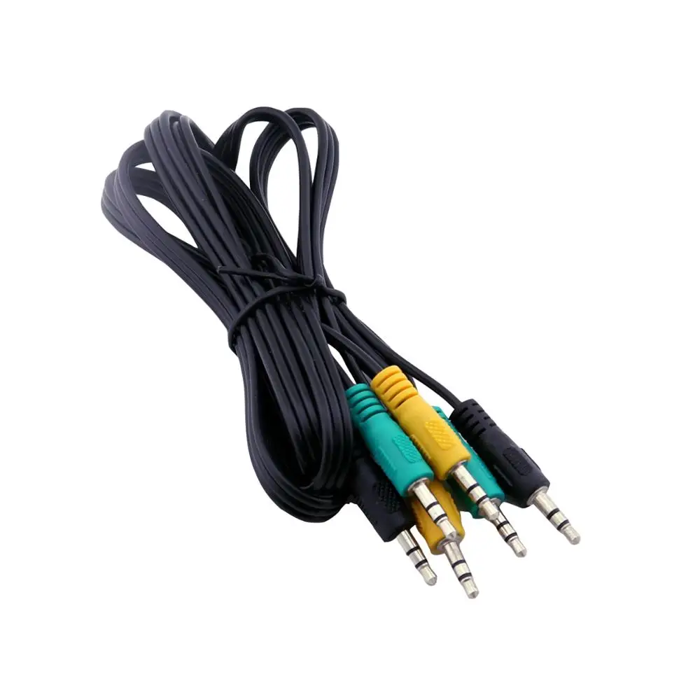 

1pc 3x 3.5mm 1/8" 3 Pole Male Plug to 3x 3.5mm 3 Pole Male Plug Audio M/M Extension Adapter Cable Cord 5ft/1.5m