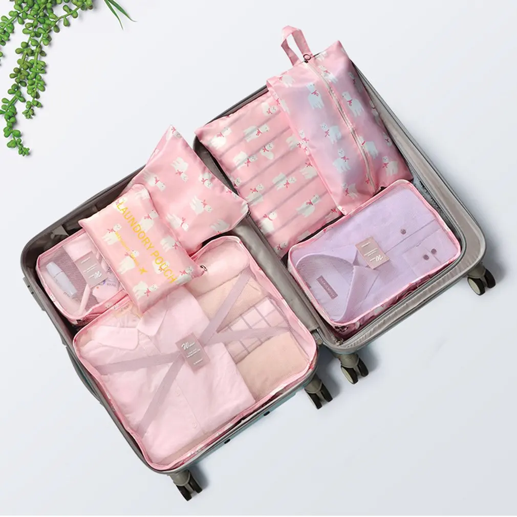 7pcs Travel Luggage Clothes Classification Finishing Storage Bag Set For Suitcase Clothing Sorting Organize Bag