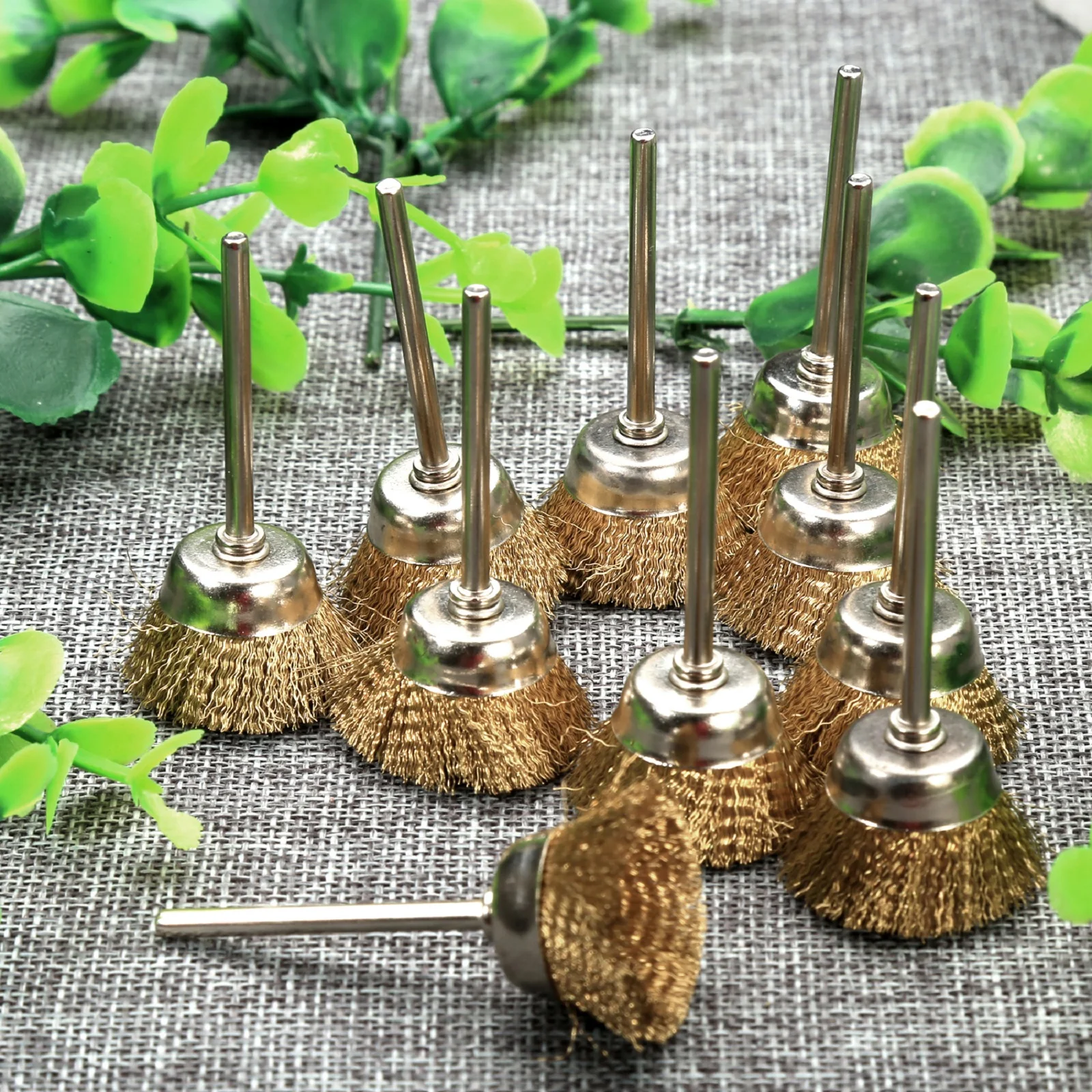 

10Pcs 25mm Brass Cup Brushes Mini Brass Wire Bowl Wheel Brush Cleaning Polishing Abrasive Tool for Grinder Rotary Tools