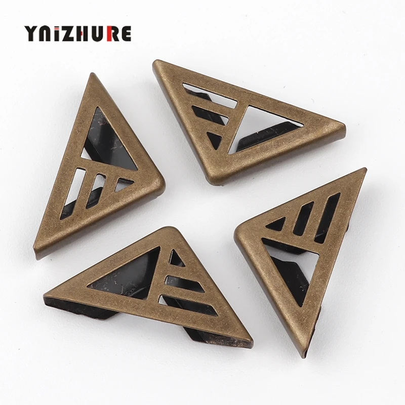 Book Scrapbooking Corner Albums Folders Corner Protectors Bronze Tone Half Hollow Cover Fit 3mm Thickness 10PCs