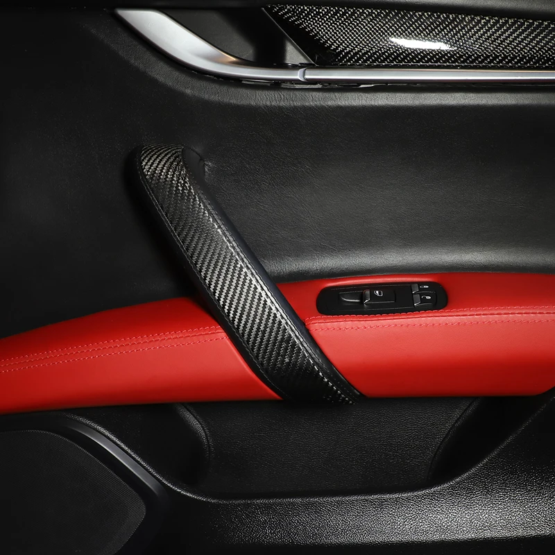 

For Maserati Geberit 2014-2022 car styling real carbon fiber inner door armrest protective shell car interior accessories