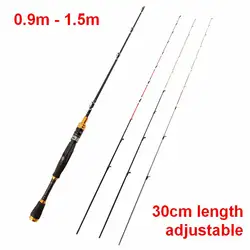 ZZ100 Short Section Portable 30cm Adjustable Boat Ice Raft Fishing Rod Titanium or Semi Titanium Tips 0.9m 1.0m, 1.2m, 1.3m 1.5m