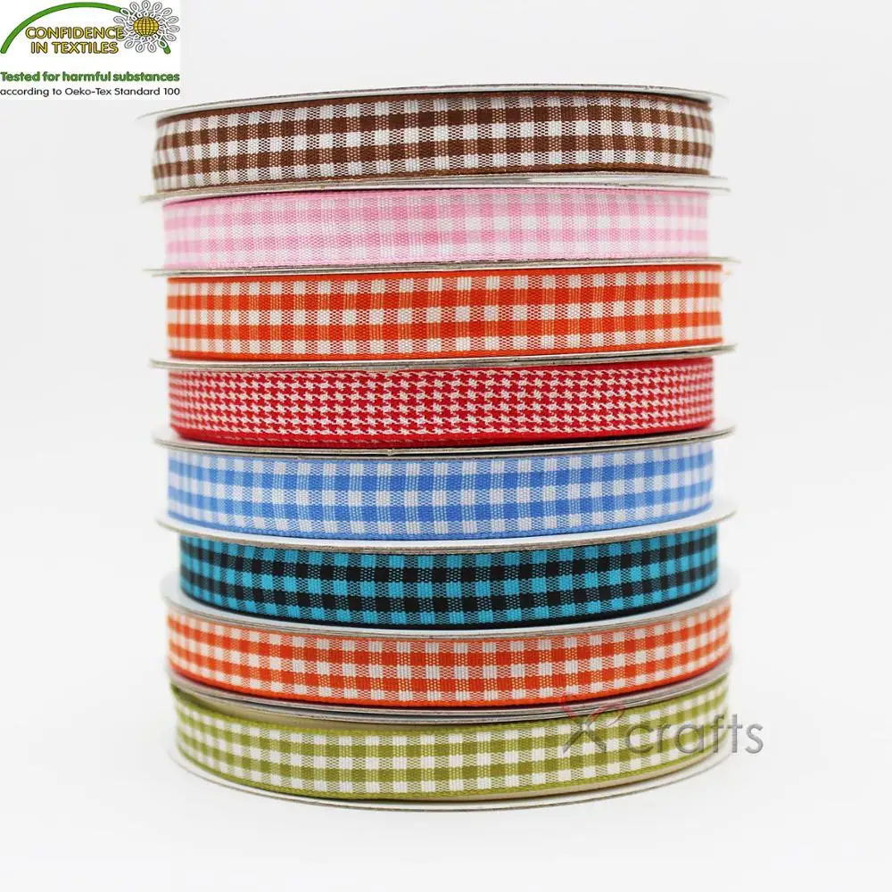 Gingham Ribbon High Quality DIY Handmade 6 9 16 25 38 MM 1/4