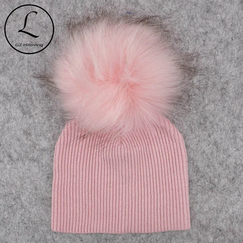 

GZHilovingL Soft Winter Newborn Baby Boys Girls Faux Fur pompom Hats Caps 2018 Kids Childs Girls Wool Knitted Skullies Beanies