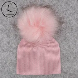 GZHilovingL Soft Winter Newborn Baby Boys Girls Faux Fur pompom Hats Caps 2018 Kids Childs Girls Wool Knitted Skullies Beanies