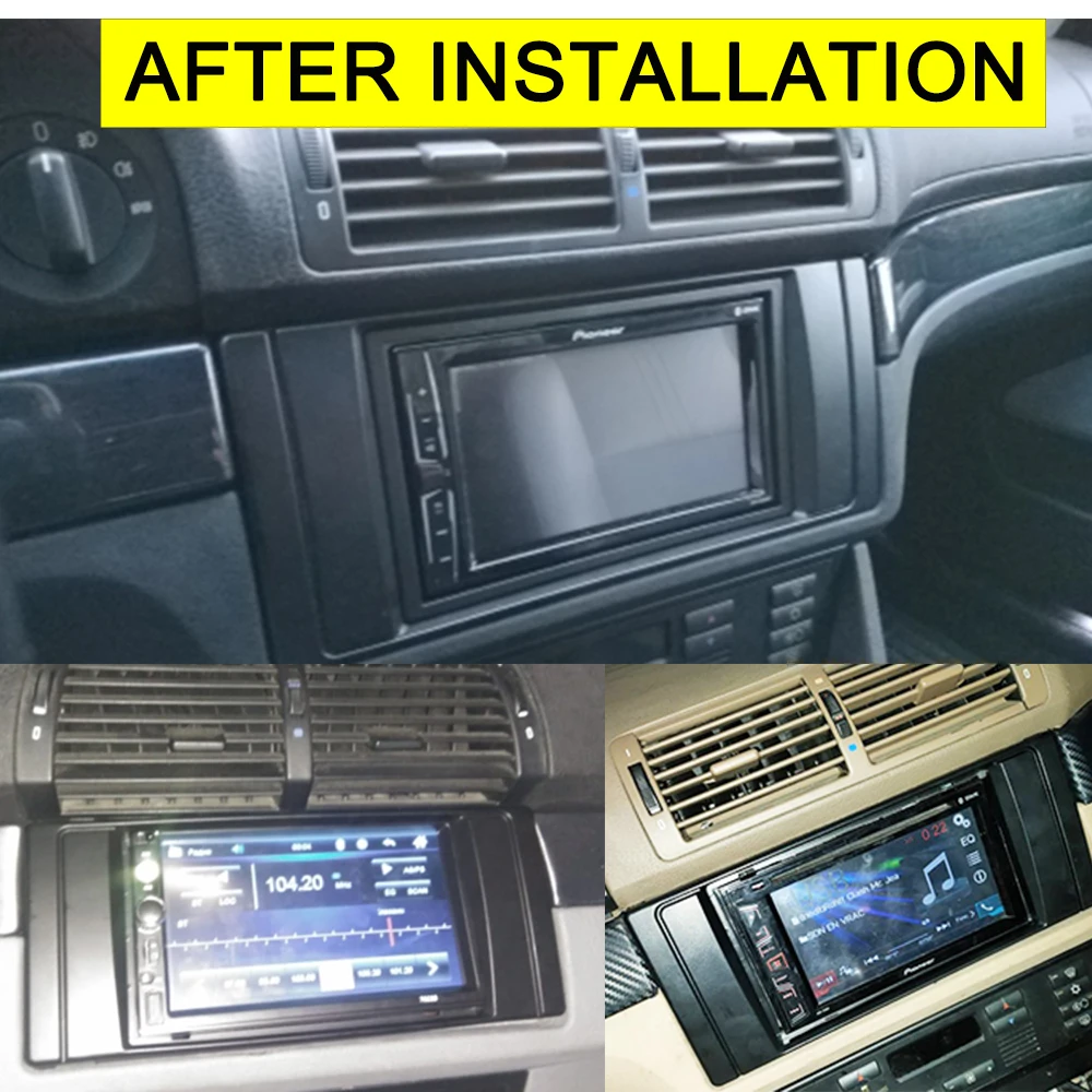 Double 2 Din Fascia For BMW 5-Series E53 X5 E39 Radio CD DVD GPS Stereo Player Panel Dash Mount Trim Kit Surrounded Audio Frame