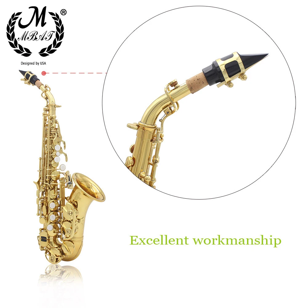 M MBAT Alto Tenor Soprano Sax Saxophone Mouthpiece Plastic with Cap Metal Buckle Reed Dental Pad Woodwind Instrument Accessories