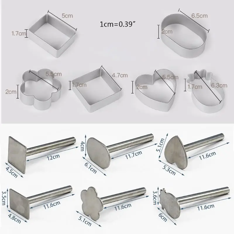 10pcs Square Rectangle Pineapple Shape Pie Cake Cookie Mold Biscuit Cutter Press 449C