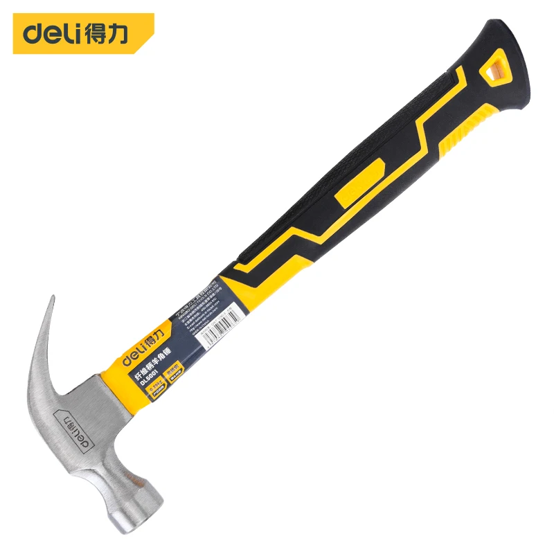 

deli Round Head Fibre Handle Claw Hammer Professional Joinery Home Carpentry V-Horn Hammer Nail Hammer Non-slip Multi-function