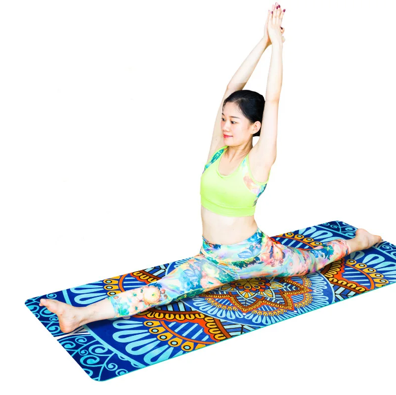 Tappetino da Yoga in TPE scamosciato tappetino da Fitness per esercizi antiscivolo Tie-dye campeggio ginnastica Body Building Pilates Slim tappetino