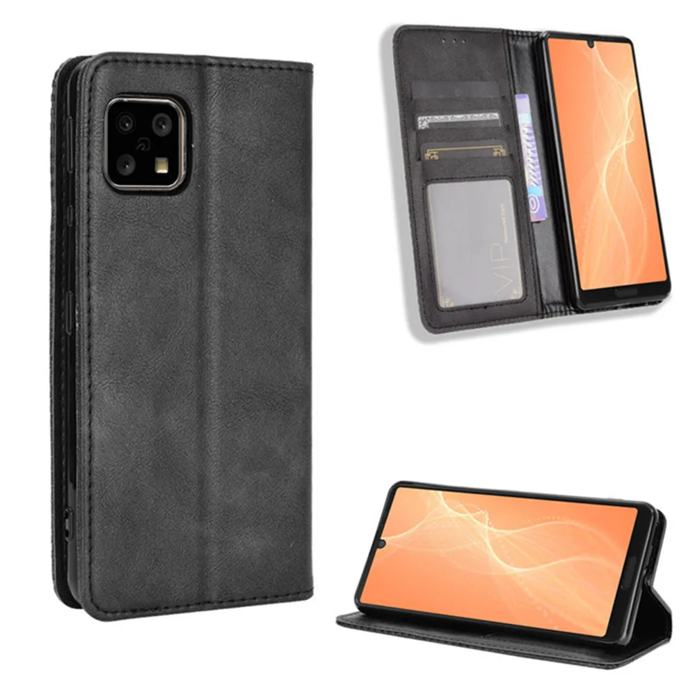 For Sharp Aquos Sense 4 Luxury Flip PU Leather Wallet Magnetic Adsorption Case For Sharp Aquos Sense 4 Plus Sense4 Phone Bags