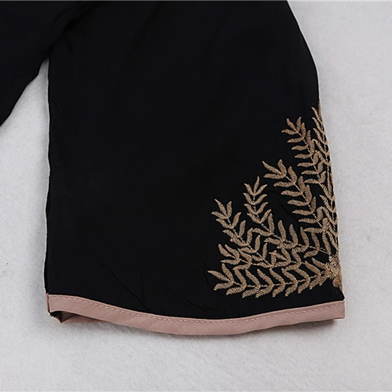 Luxury Design Black Dress India Trendy Gold Thread Accession Embroidery Royal Caftan For Women Plus Size Ankle Length Long Gowns