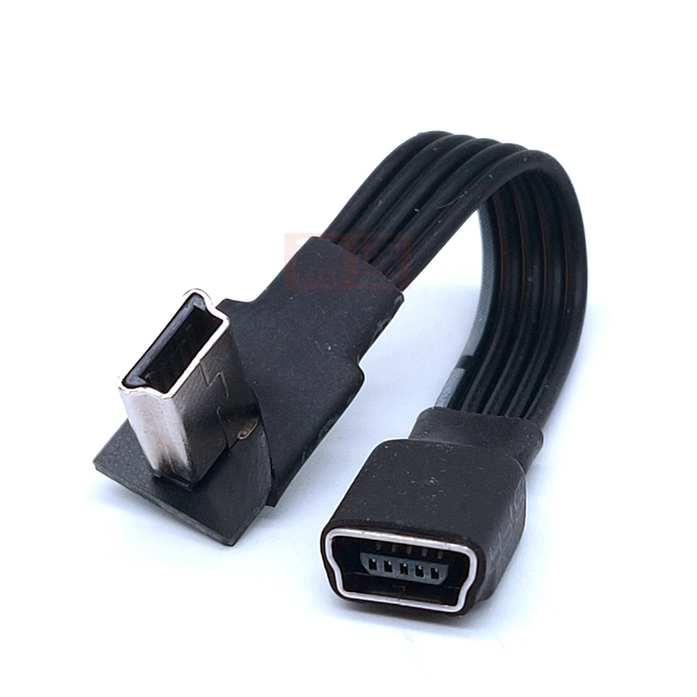 90 stopni 4 kąt mini USB żeńskie do Mini B 5 Pin Adapter kabla ze złączem męskim 0.25m