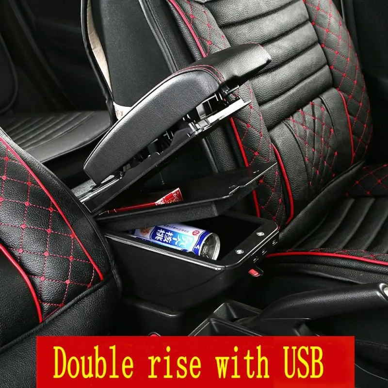 For Honda CR-Z CRZ Armrest Box Arm Elbow Rest Center Console Storage with Phone Charging USB Interface Cup Holder