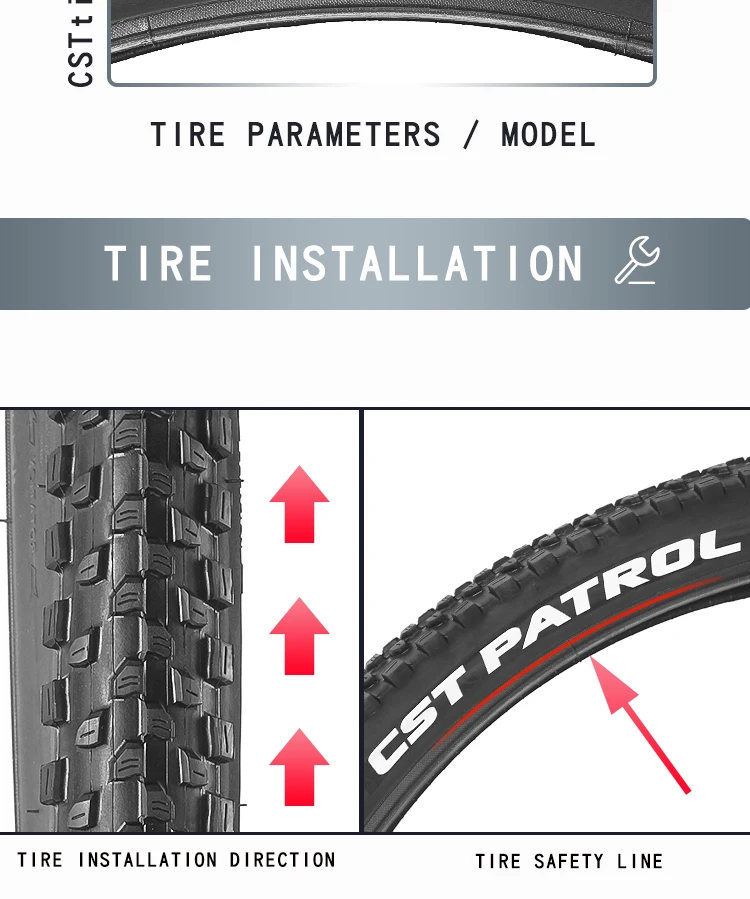 Cst Patrouille 27,5x2,60 2,80 29x2,40 mtb Fahrrad-Cross-Country-Reifen 27,5 29 Zoll verschleiß fester Fahrrad reifen 29er Mountainbike-Reifen – Detail 6